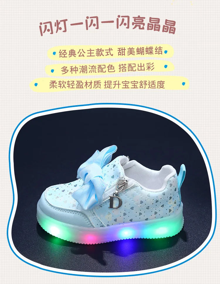 New Kids Shoes Autumn Retro Soft Girl Shoe Glowing Princess Delicate Child Shoes Casual Trend Versatile Designer Short Boot 2025