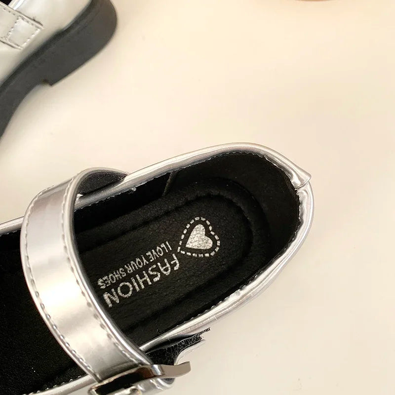 Children Leather Shoes 24-35 Slip-on Round Toe School Sweet Kids Casual Shoe 2025 New Girl's Laofers Pearl Morden Three Colors