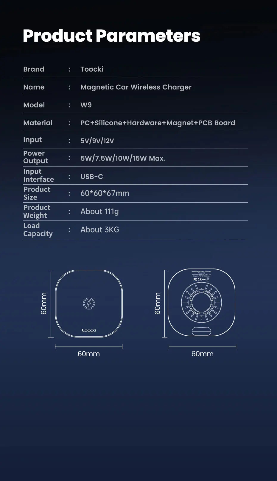 Toocki Magnetic Car Wireless Charger Car Phone Holder Air Outlet 15W Fast Charging Charger in Car For iPhone 15 14 13 12 Pro Max