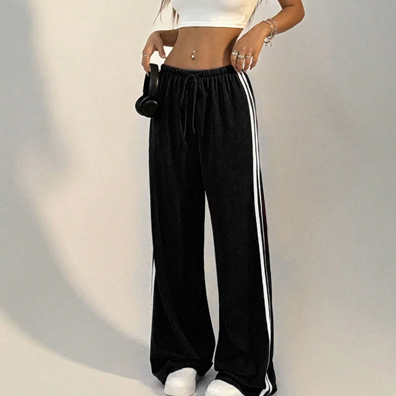 Women's Pants Autumn New Fashion Streetwear Basic Straight Casual Slim Striped Trousers Female Sexy Solid Simple Versatile Pants