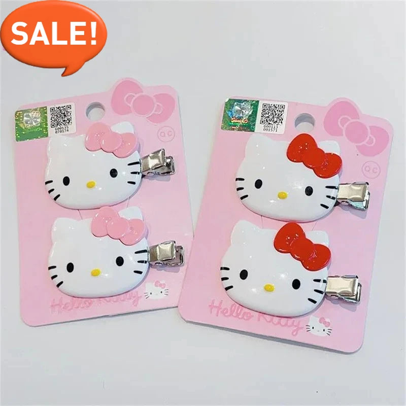 Kawaii Sanrio Hello Kitty Hairpin Girls Ornaments Anime Accessories Cartoon Headrope Scrunchies Hair Circle Headdress Hair Gifts