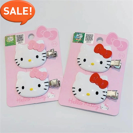 Kawaii Sanrio Hello Kitty Hairpin Girls Ornaments Anime Accessories Cartoon Headrope Scrunchies Hair Circle Headdress Hair Gifts