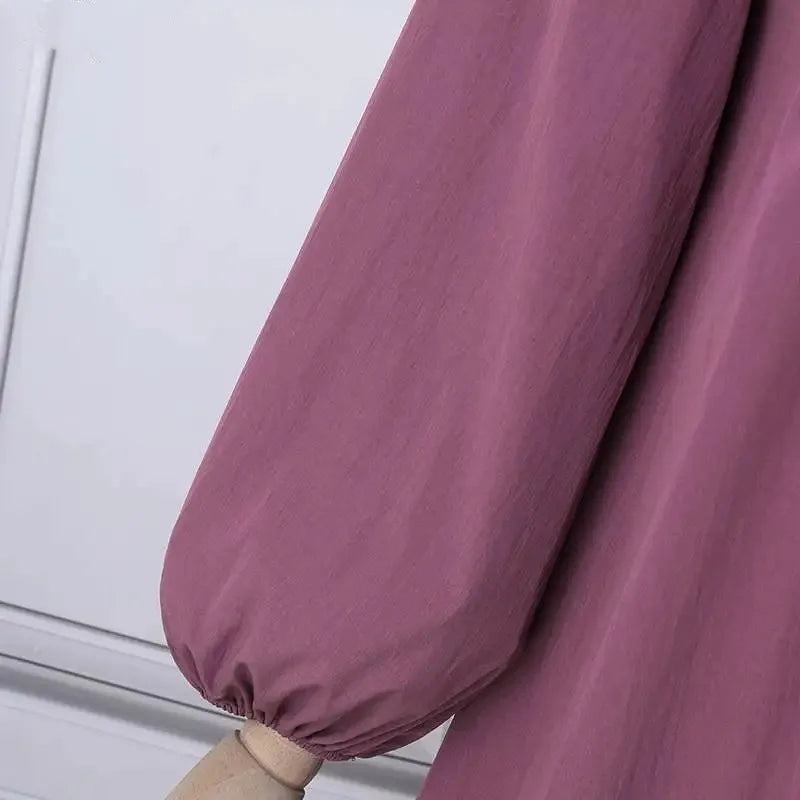 Muslim Women's Long Dress Spring Autumn Fashion Solid Color Loose Dreses Casual Full Sleeveless Maxi Dress Robe Femme