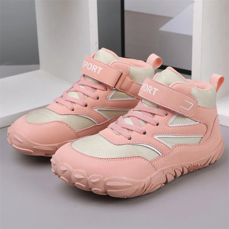 Kids Hiking Shoes Wide-toe High-top Autumn Winter Barefoot Wading Shoes Boys Girls Non-slip Stream Tracing Beach Sneakers