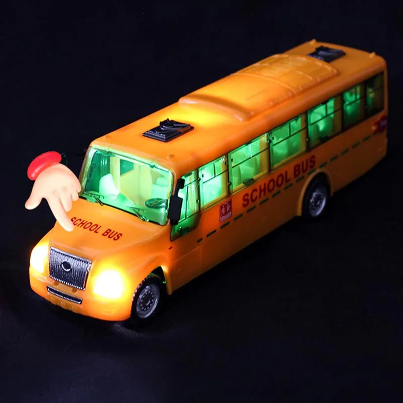 Kids Simulation Large School Bus Inertial Toys Lighting Car Model Interactive Educational Toys for Kids Birthday Christmas Gift