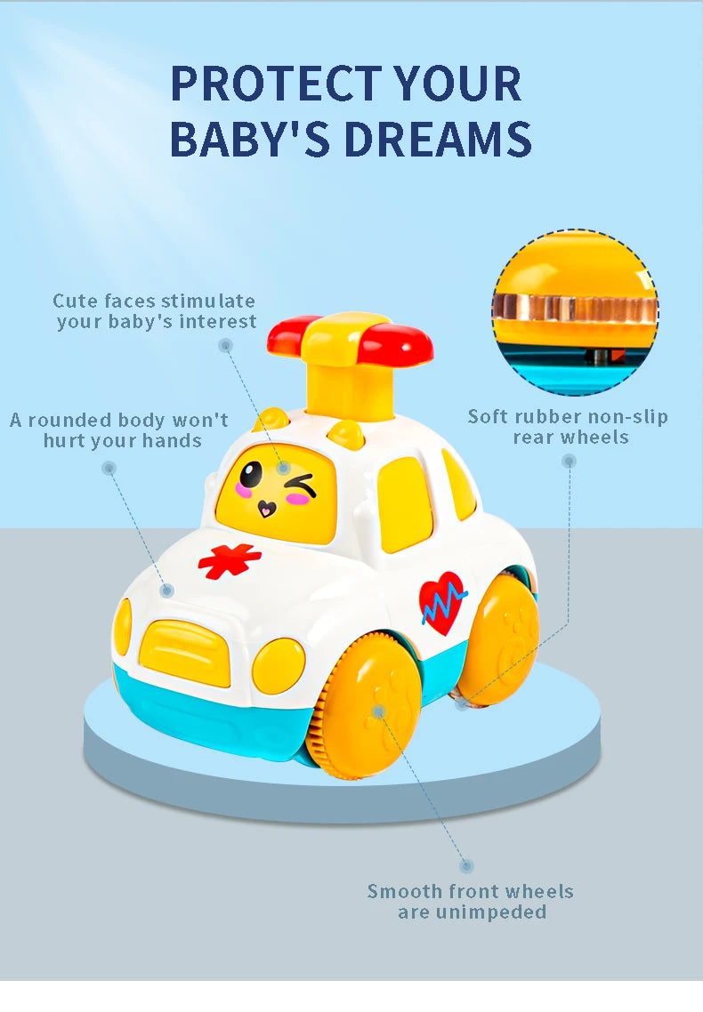 Children Toys Cars Toys for Boys 1 2 3 Ages Cartoon Inertia Press and Go Cars Toys for Kids Pull Back Fire Engine Toy Baby Gifts