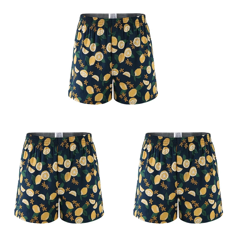 3PCS Men Shorts Boxers Mens Underwear Cotton Loose Shorts Male Plain Underwear Homewear Comfortable Boxer for Man Mens Panties