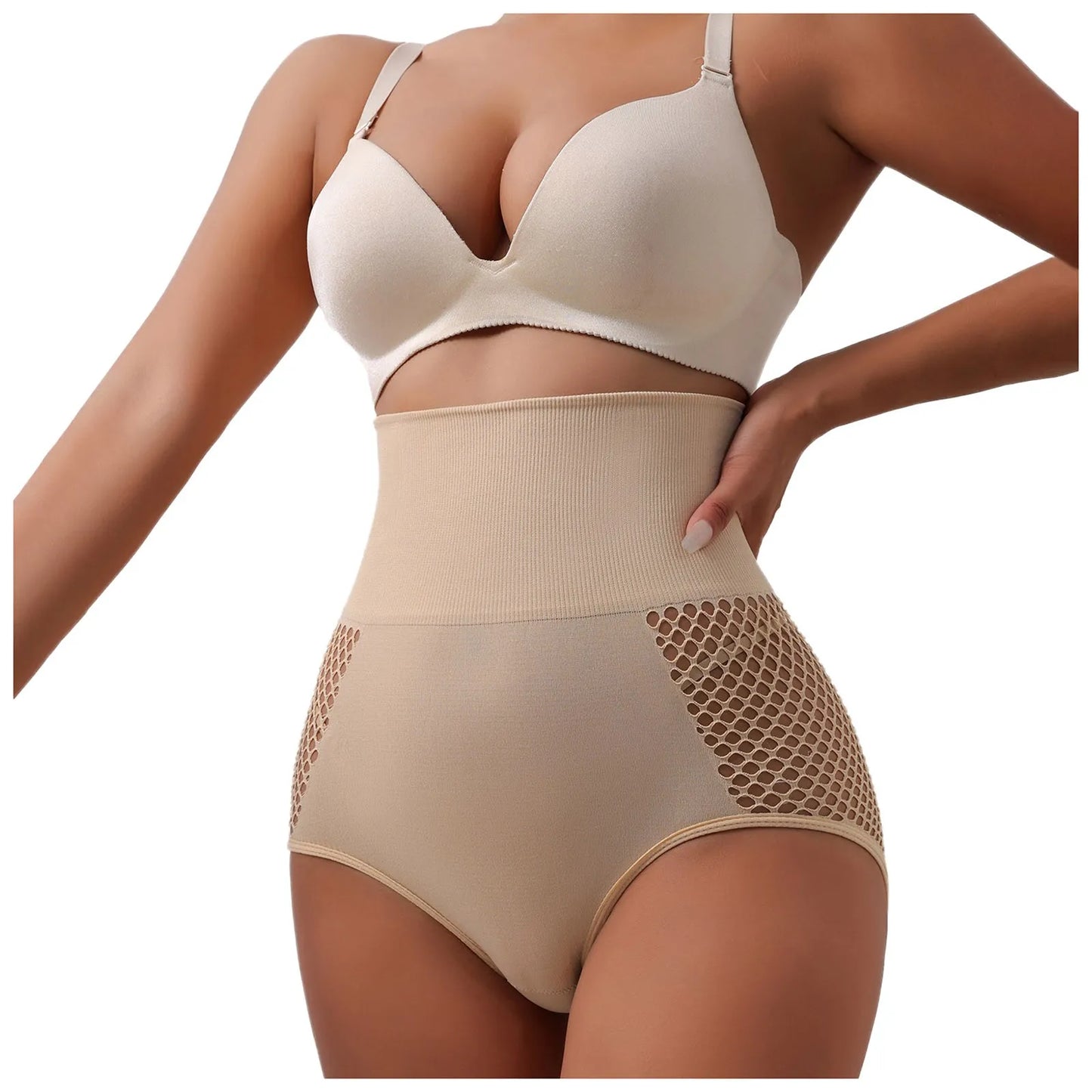 Women'S High Waisted Tummy Tucking & Hip Lifting Panties Breathable Girdle Panties Postpartum Shaping All Cotton Underwear Women