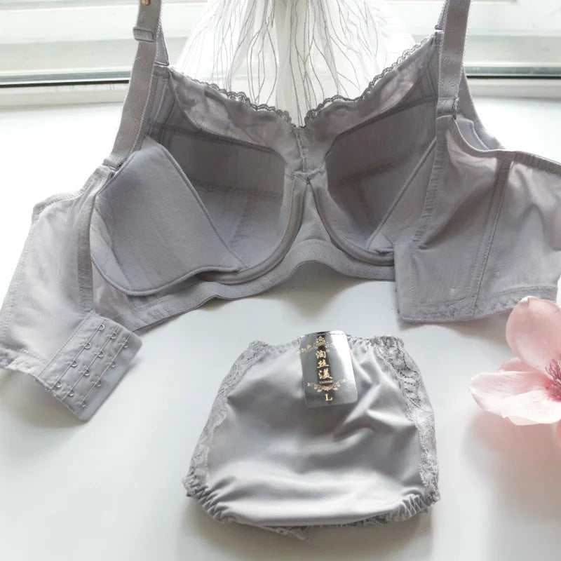 Bra Set Plus Size Female Lingerie B C D E F G H Cup Women Underwear Panties Briefs 34 36 38 40 42 44