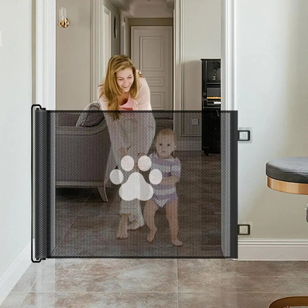 Dog Gate Indoor Retractable Mesh Baby Fence Pet Accessories For Porch Window Fireplace Doorway Yard Nursery Kitchen Balcony Pool