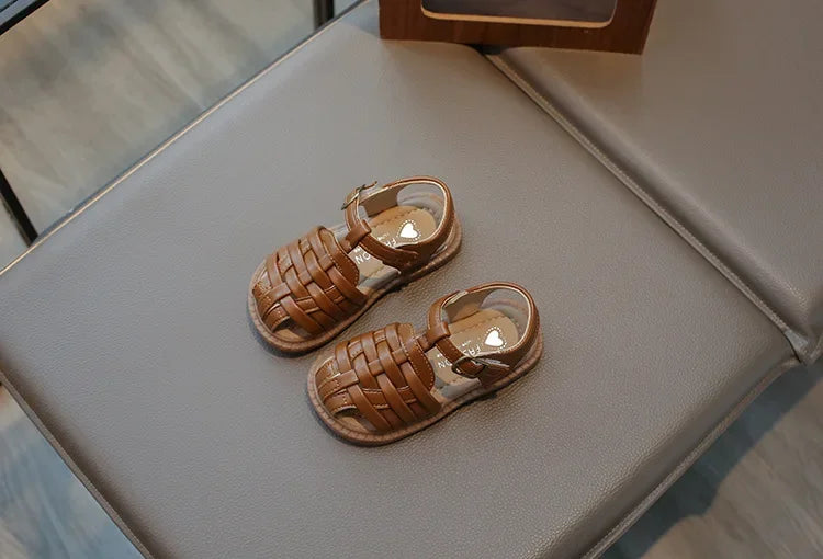 Kids Sandals 2025 Summer Sandals for Boy Fashion Children Cut-Outs Beach Shoes Braided Style Causal Walking Flat Sandals