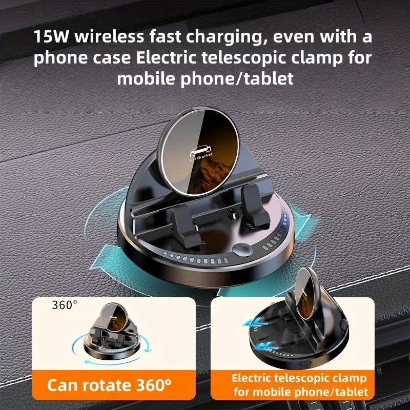 Car Phone Holder Wireless Charging Dashboard Auto Phone Support 360 Degree Rotatable for Home Office Desk Phone Holder