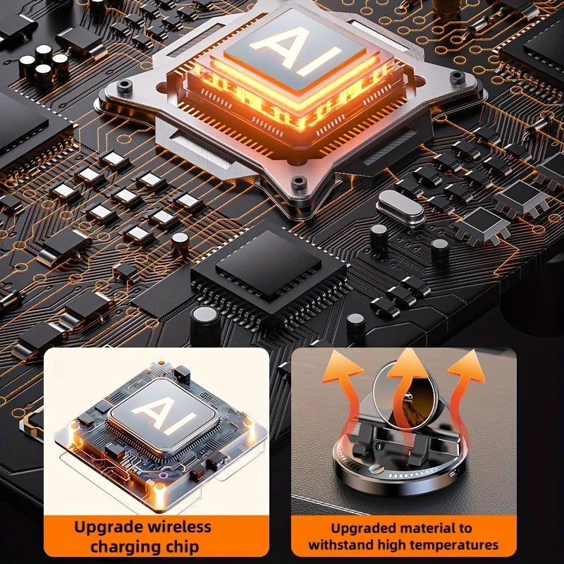 Car Phone Holder Wireless Charging Dashboard Auto Phone Support 360 Degree Rotatable for Home Office Desk Phone Holder