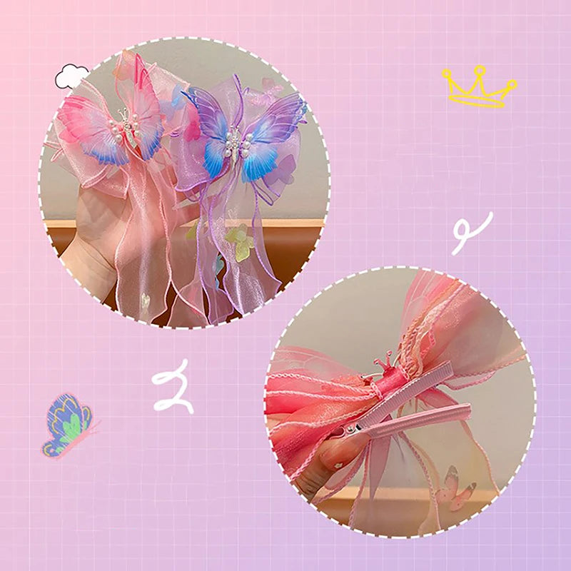 Children's Hair Accessories Bows Ribbons Braided Hairpins Headdresses Summer Girls Princess Hairpins
