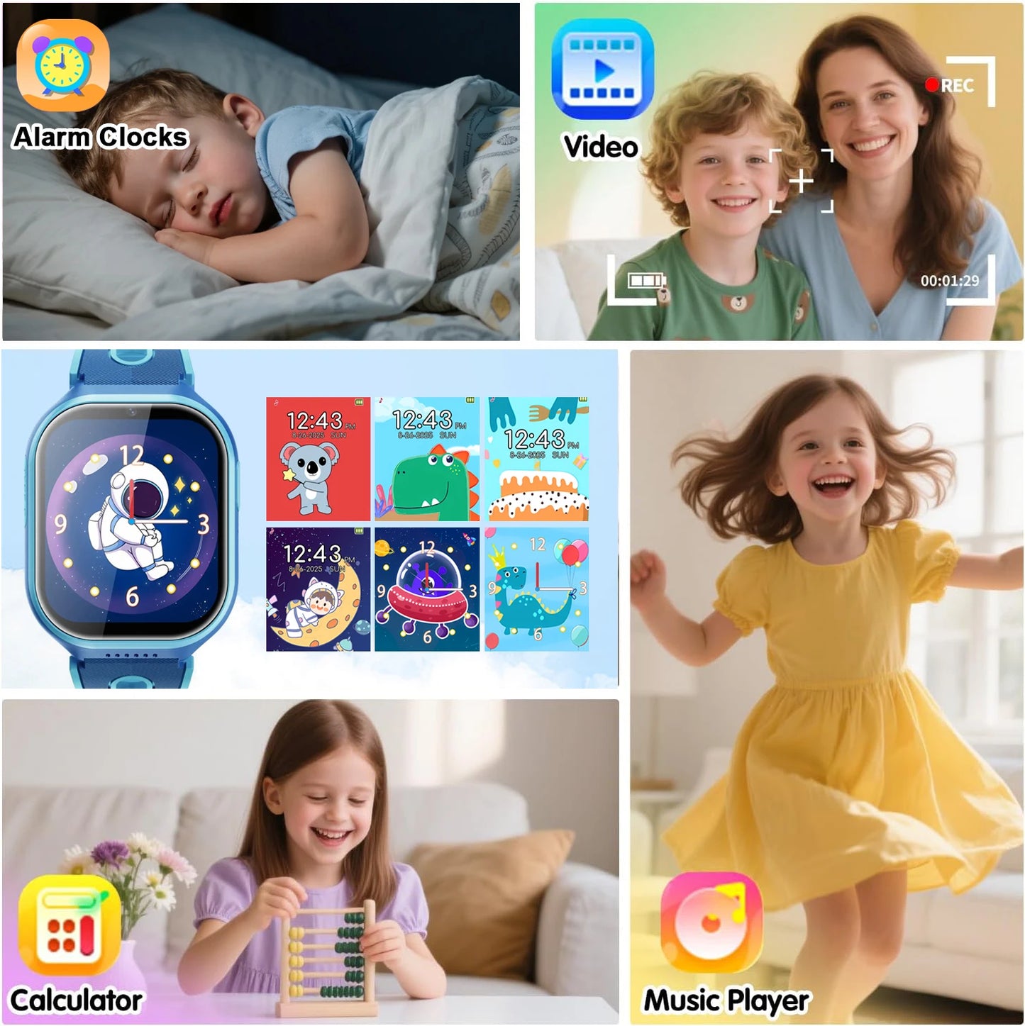 Kids Smart Watch 14 Games Audio Books Flashlight Camera Music Control Alarm Clock Stopwatch For Boy Girl Best Gifts 2025