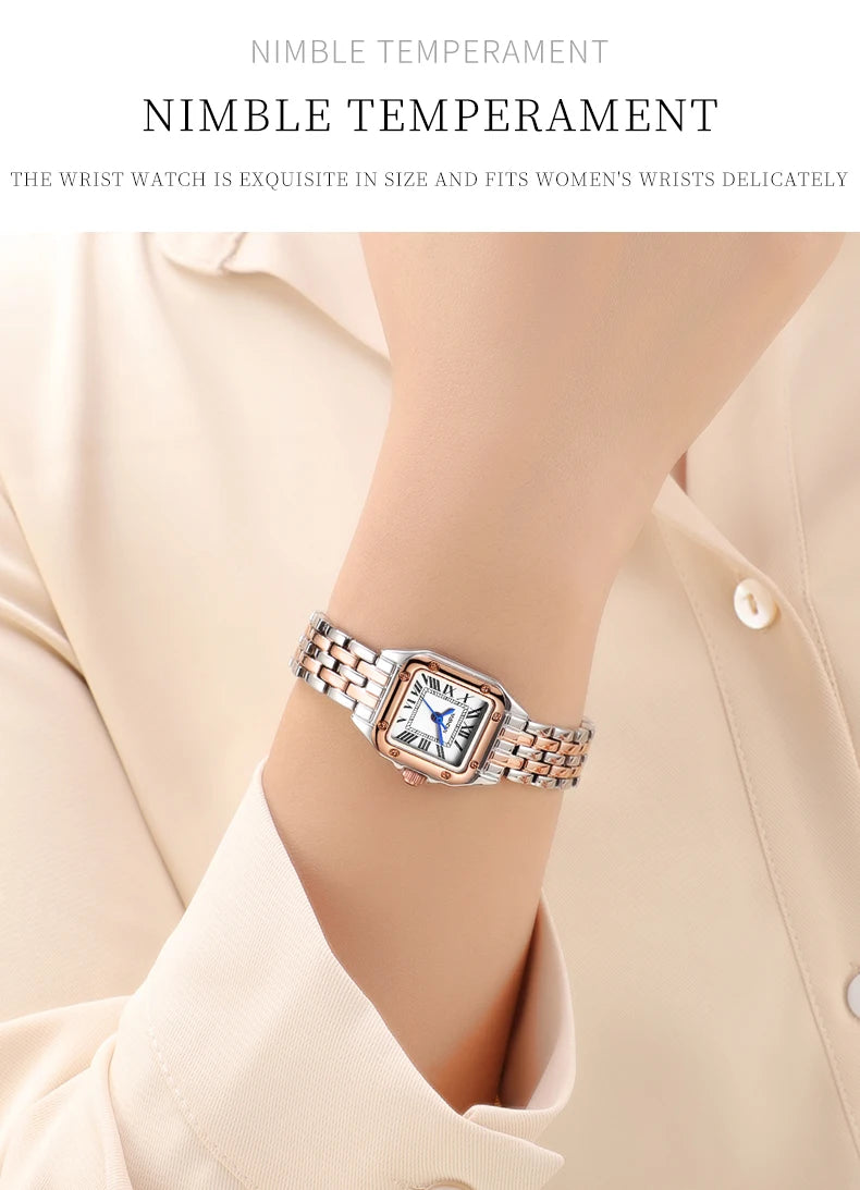 YASHIDUN Fashion Women Watch Stainless Steel Luxury Ladies Quartz Watches Business Female Clock Bracelet Wristwatch Women Gift