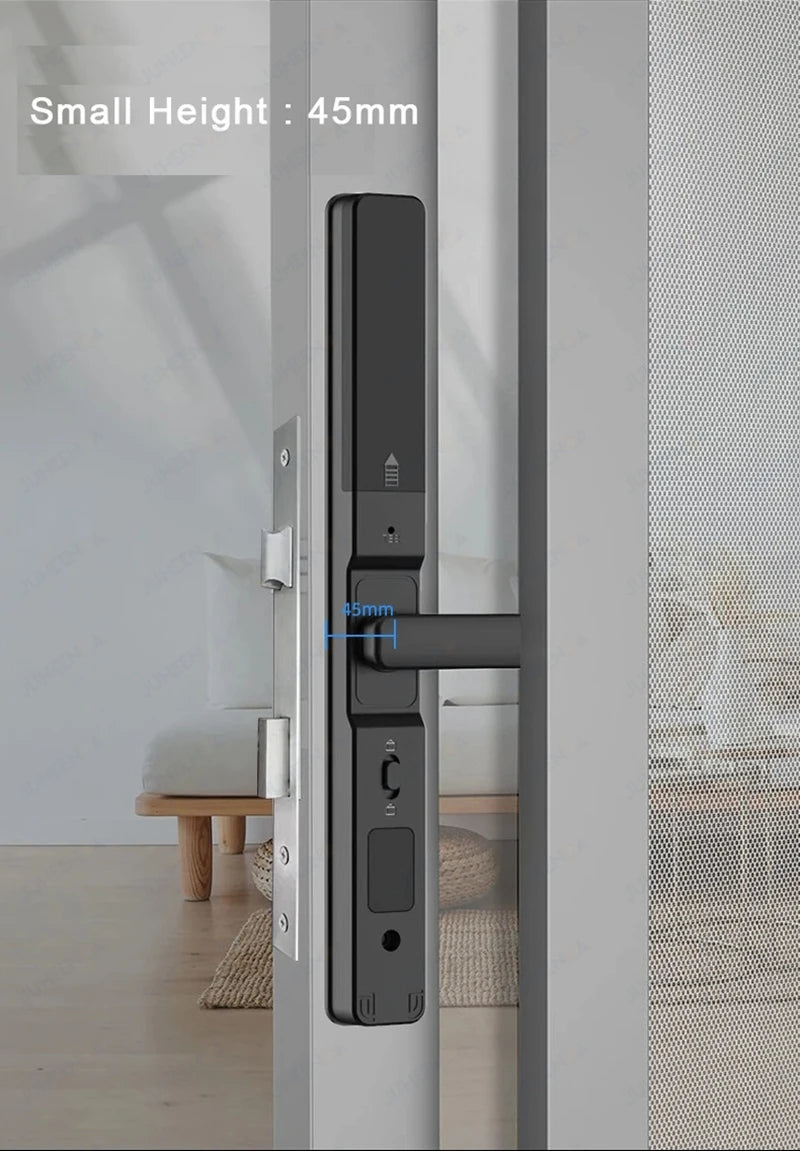 Waterproof Sliding Door Smart Lock TTLock App Alexa Fingerprint Digital Code RFID Card Anti-Lock Aluminum Glass Electronic Lock