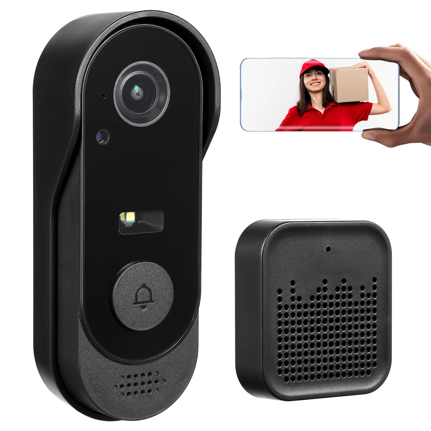 Wireless Doorbell Camera Smart Door Bell Video Doorbells For Doorbell Cameras Wireless Two Way Audio Ip65 Rating Door Bells