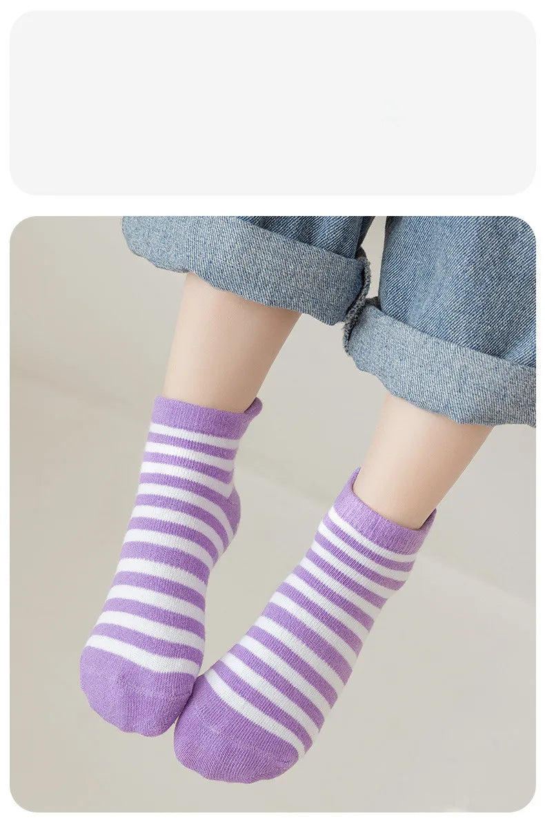 6 Pairs 0-5 Years Old Non-Slip Kids Socks with Grip Little Girls Boys Ankle Socks Infants Toddlers Children Floor Socks