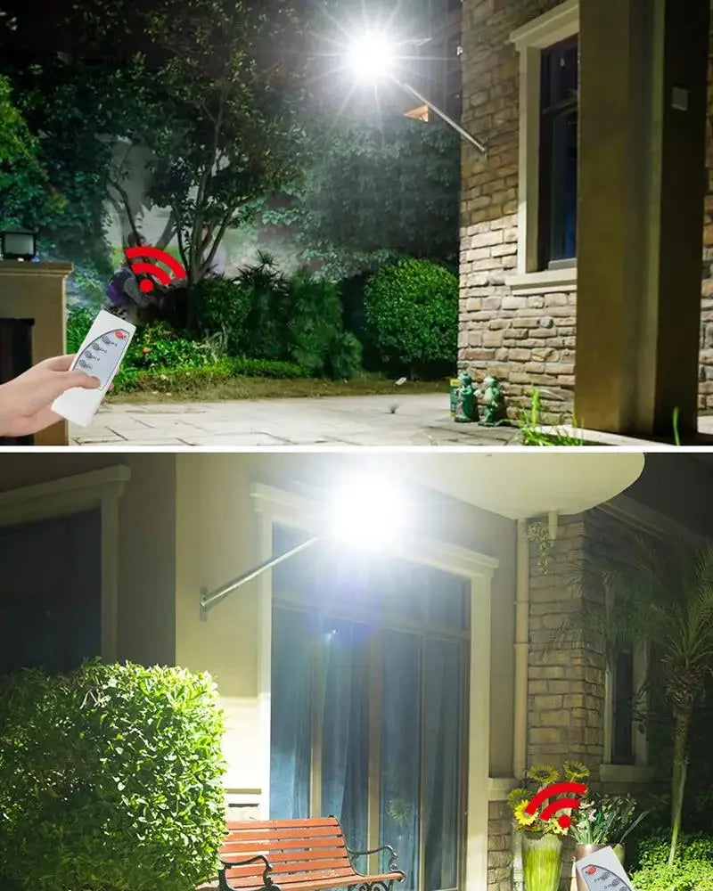 Solar Street Lights with Radar Sensor Outdoor Lighting Solar Powered Road  Light Remote Garden Patio Security Flood Light