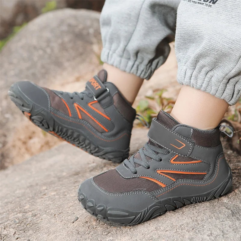 Kids Hiking Shoes Wide-toe High-top Autumn Winter Barefoot Wading Shoes Boys Girls Non-slip Stream Tracing Beach Sneakers