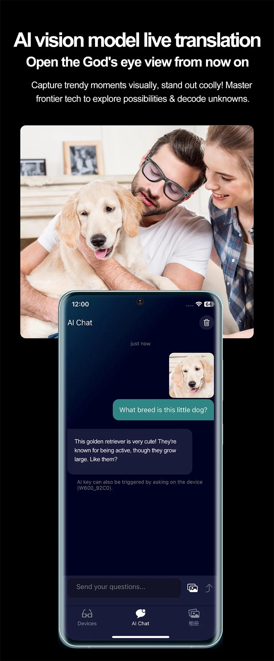 LIGE AI Smart Glasses with Camera Sunglasses 100W Camera Video Recorder Wireless Bluetooth Call Anti-blue Glasses for Man Women