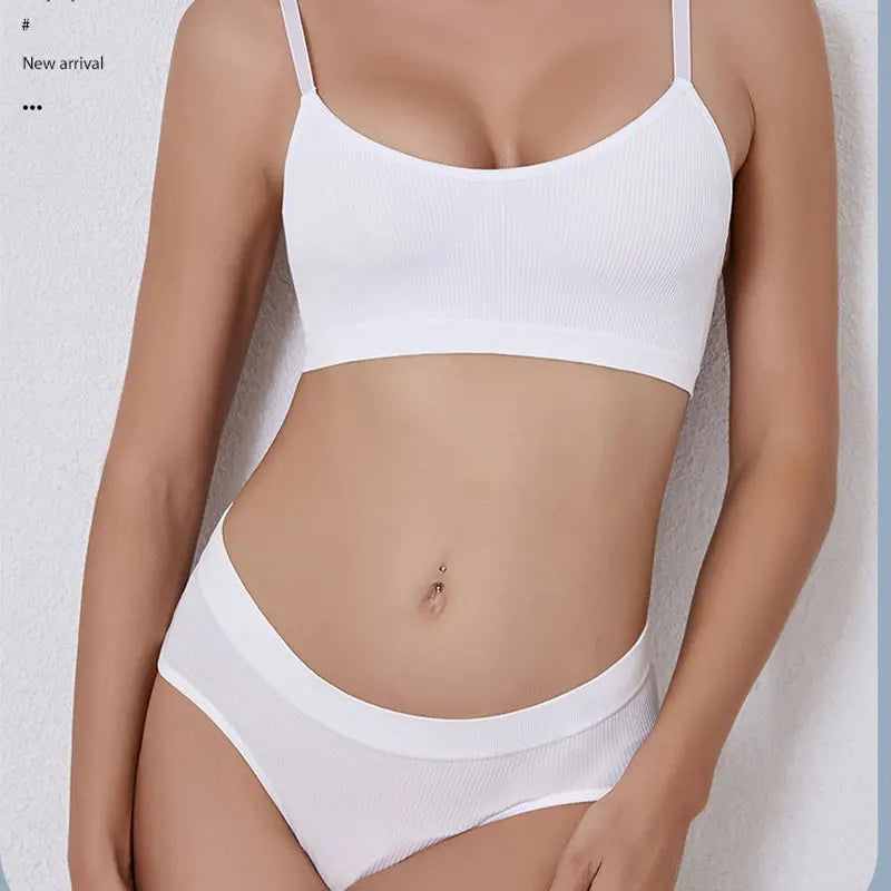 Women Bra Set Panties Sexy Push Up Bralette Female Fitness Seamless Underwear Sports Lingerie Brassiere Set Tank Crop Tops S-XL