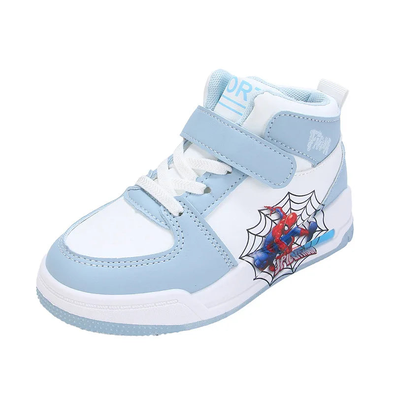 Kids'Casual Shoes Sneakers Ankle-High Shoes PU Leather Spring Shoes For Boys Velcro Anti-slip Black Blue Shoes Size 26-37
