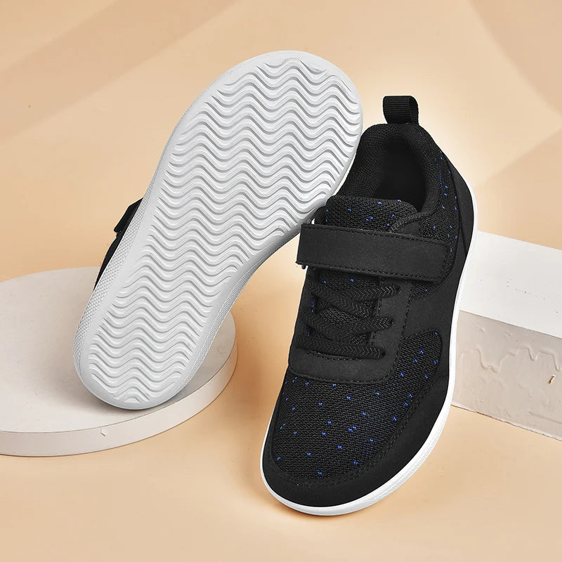 Kids Shoes Wide Toe Barefoot for Children Boys Girls Baby Sneakers Lightweight Hook&Loop Mesh Artificial Infant Toddler Tennis