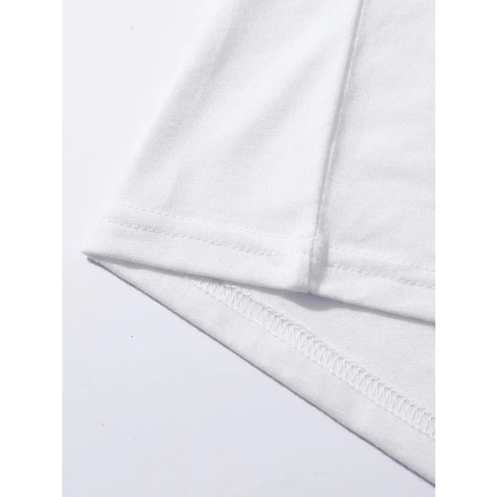 Women's 100% Cotton T-shirt Round Neck Casual Print Suitable for Spring Summer and Autumn Machine Washable Large Size