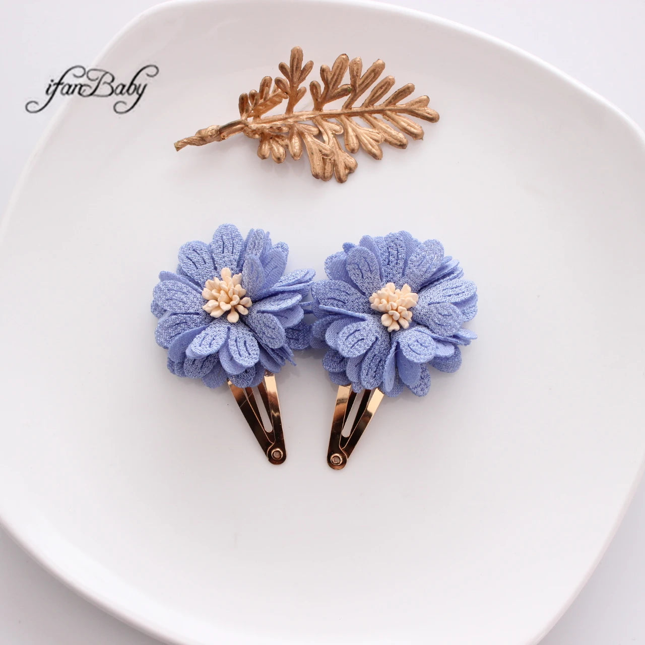 Fashion Flower BB Hair Clips Pin Headwear For Baby Kids Girl Hair Accessories 2 PCS/SET