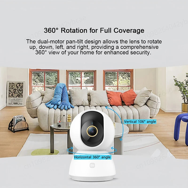 XIAOMI Home Security Intelligent Wifi Camera PTZ 2K,Color Night Vision,Two‑Way Audio,AI Human Face Detection,Chinese Version