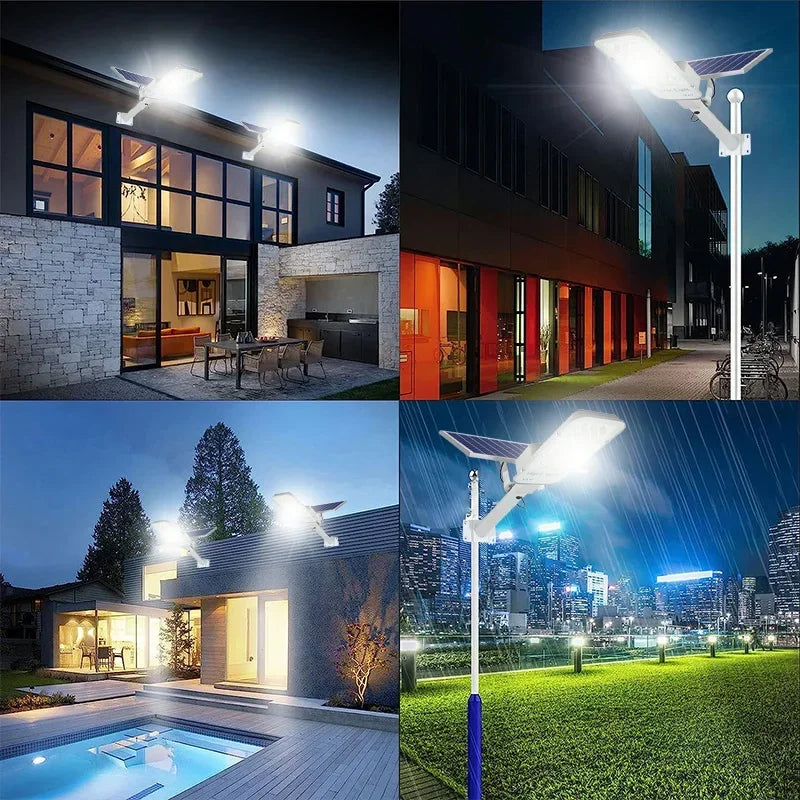 Super Bright Solar Street Light Outdoor-Heavy Duty Metal Waterproof IP65 Park Garden Garage Playground Commercial Lighting