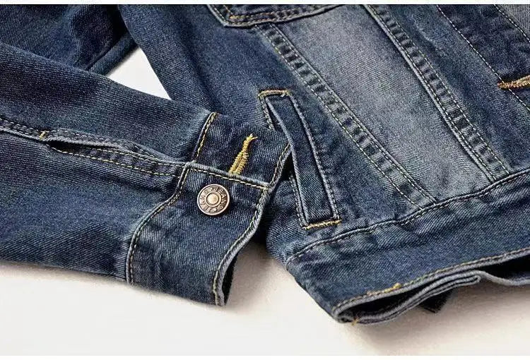 Denim Short Jacket for Women Short Autumn Winter Korean Long-sleeved Slim Hooded Versatile