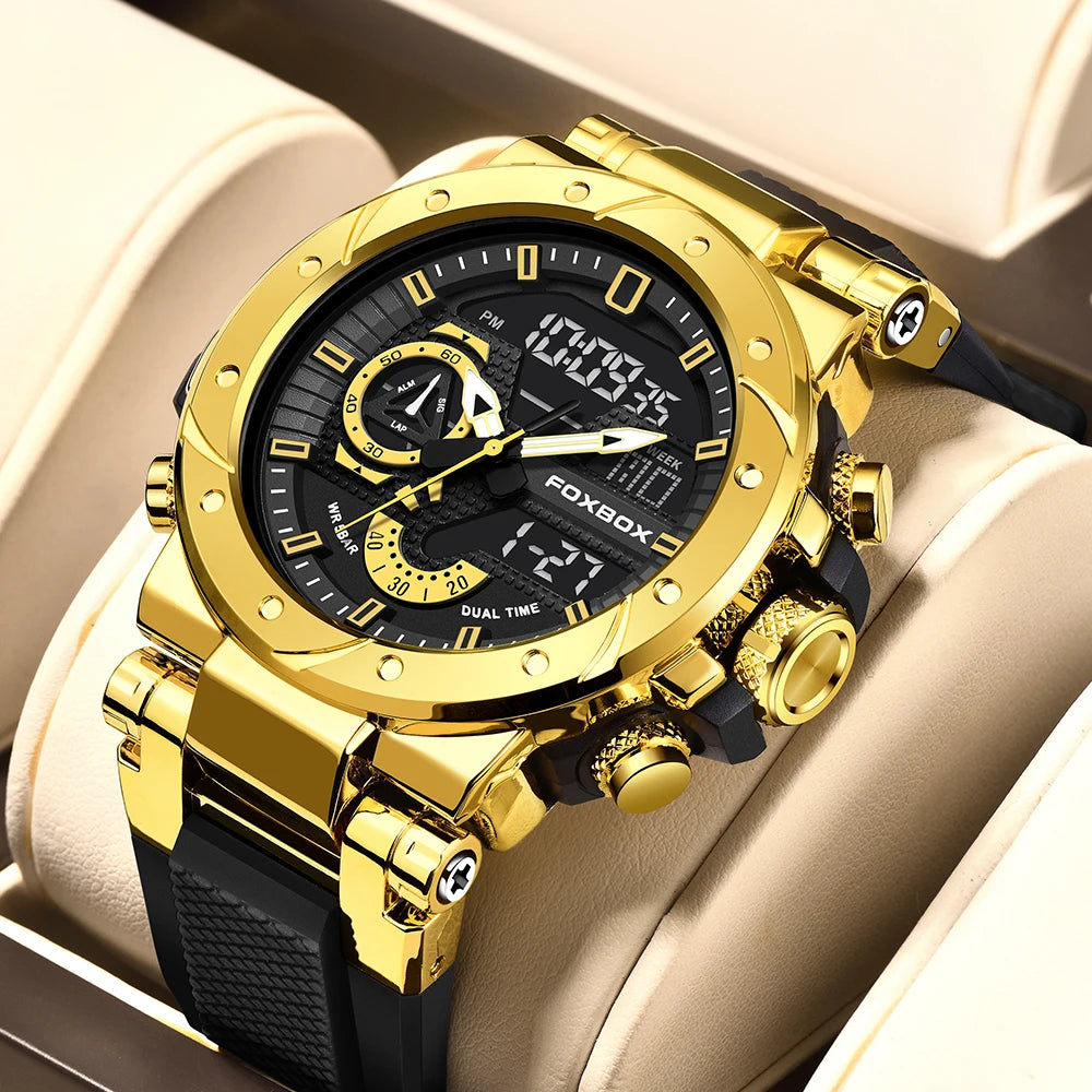 LIGE Top Brand Men Digital Watch Military Watches Fashion Sports Waterproof Dual Display Quartz Wristwatches Relogio Masculino