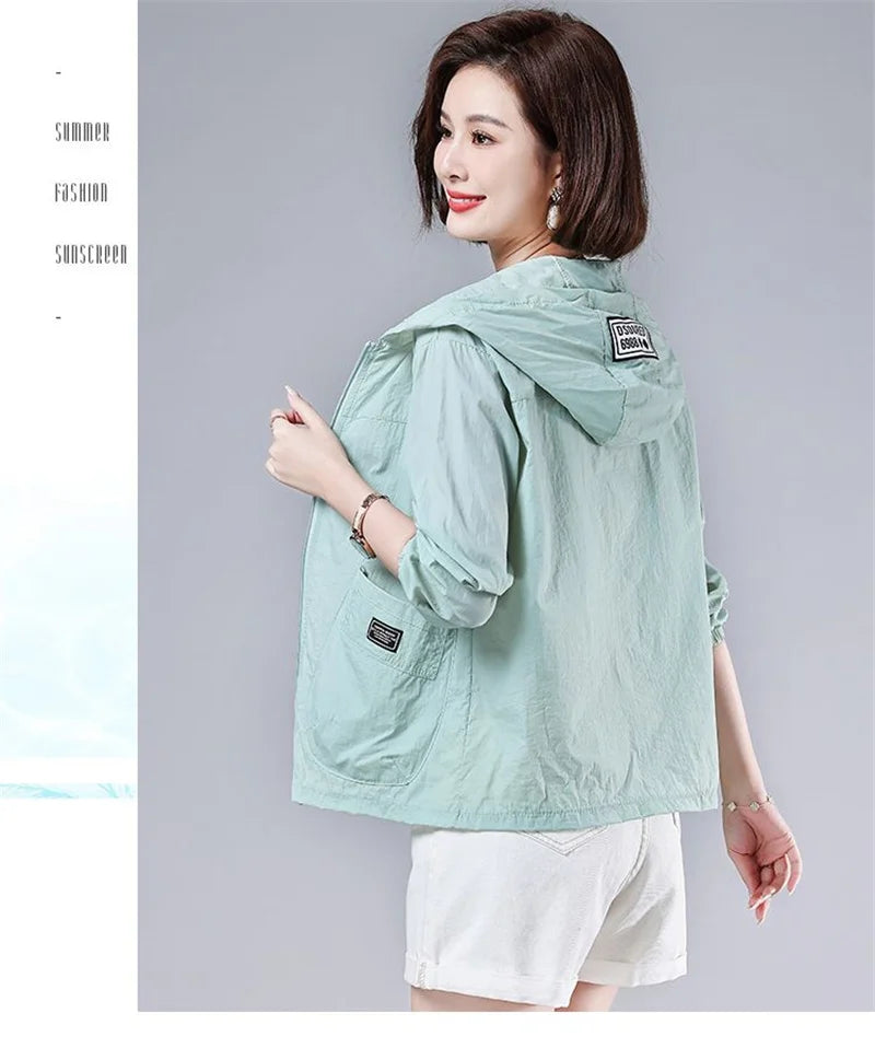 2025 New Summer Women Jacket Waterproof Sun Protection Clothes Thin Lightweight Jacket Women Quick Dry Sport Coat Windbreaker