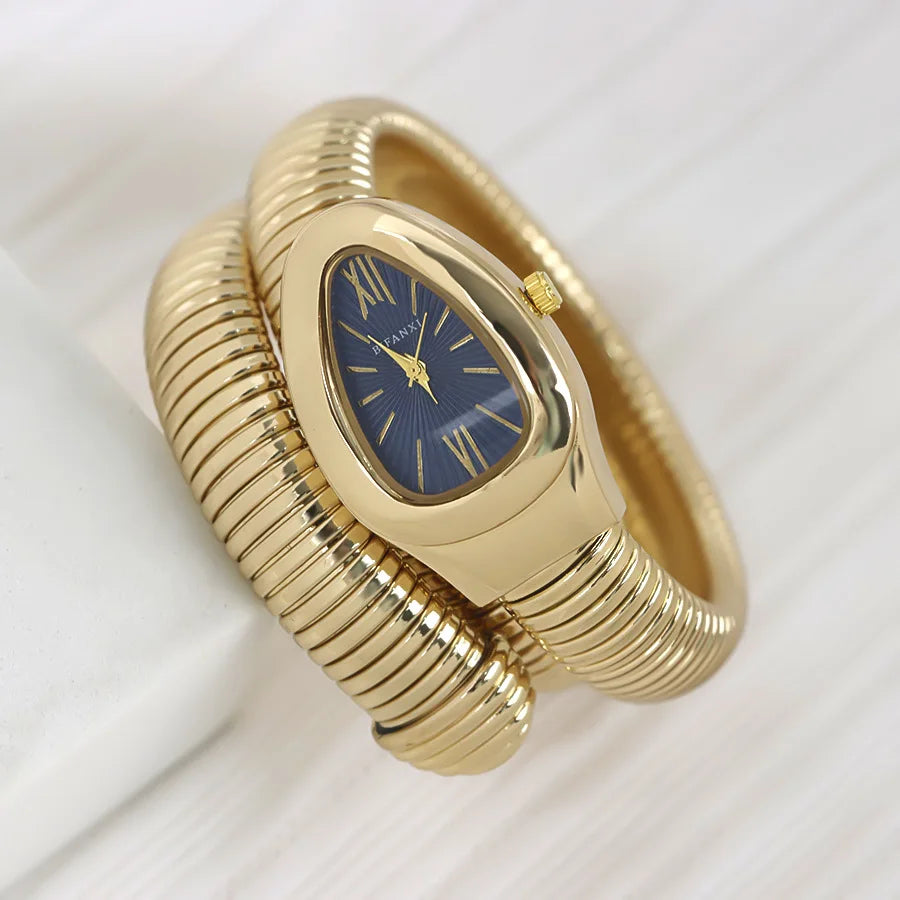 Unique Quartz Watches Women's Snake Gold Hot Sell Simple Classic Style Watch For Women Bling Luxury Ladies Watch Clock Relogio
