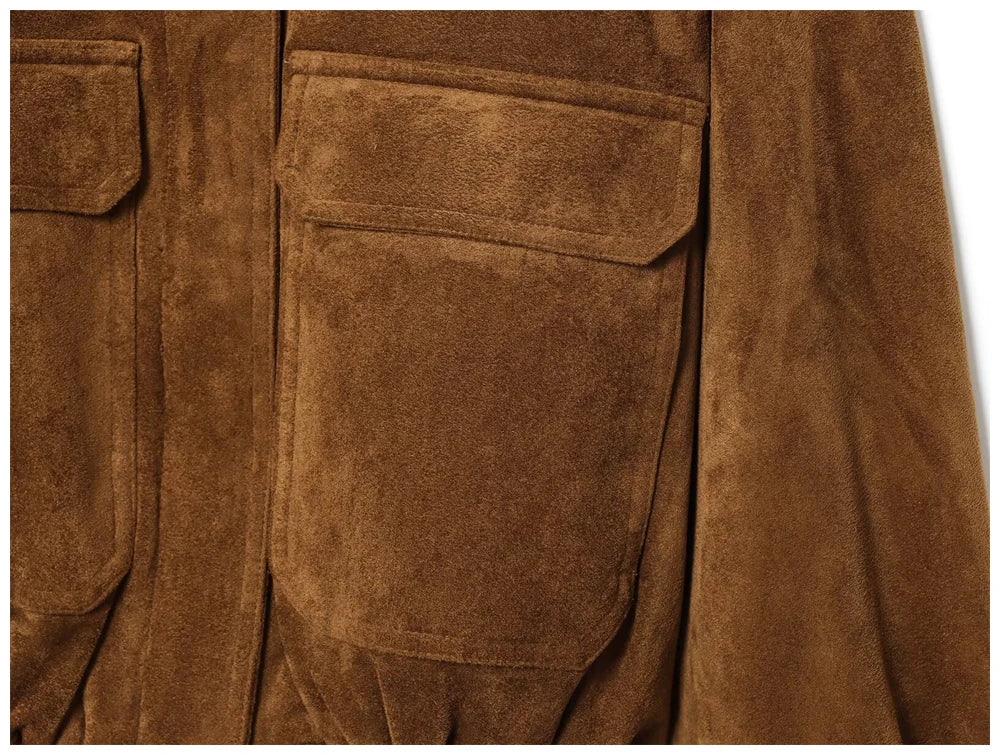 Women's Jacket 2025 New Fashion Autumn Winter Vintage Suede Jacket for Women Casual Chic Ladies Coat