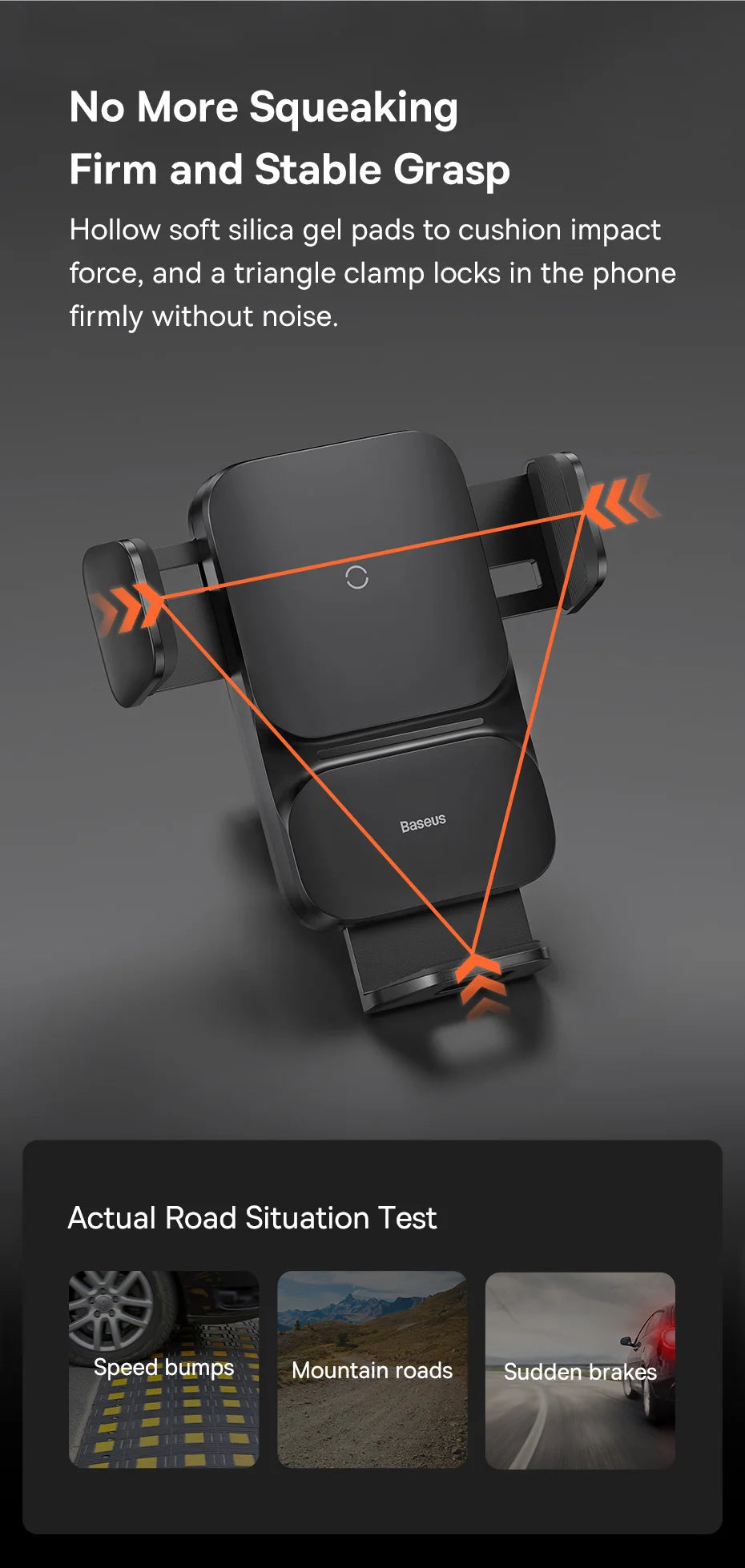 Baseus Qi 15W Wireless Car Phone Charger Holder Mount Bracket Fast Charging Holder For Samsung iPhone Car Phone Holder Mount