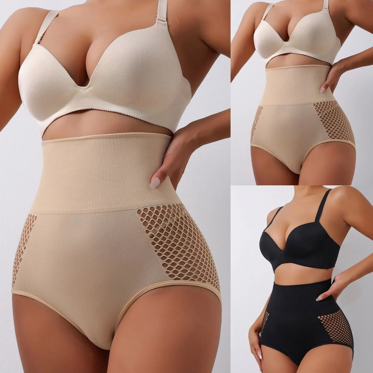 Women'S High Waisted Tummy Tucking & Hip Lifting Panties Breathable Girdle Panties Postpartum Shaping All Cotton Underwear Women