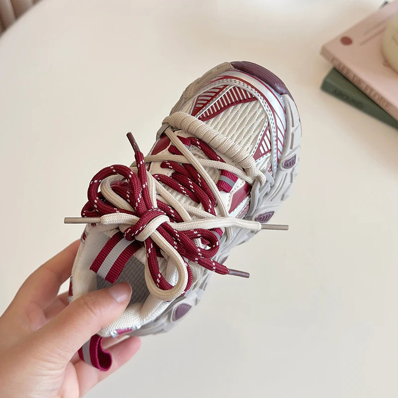 Kids Sneakers for Girls 2025 New Toddlers Causal Shoes Spring Autumn Chunky Versatile Children School Basketball Shoes Non-slip