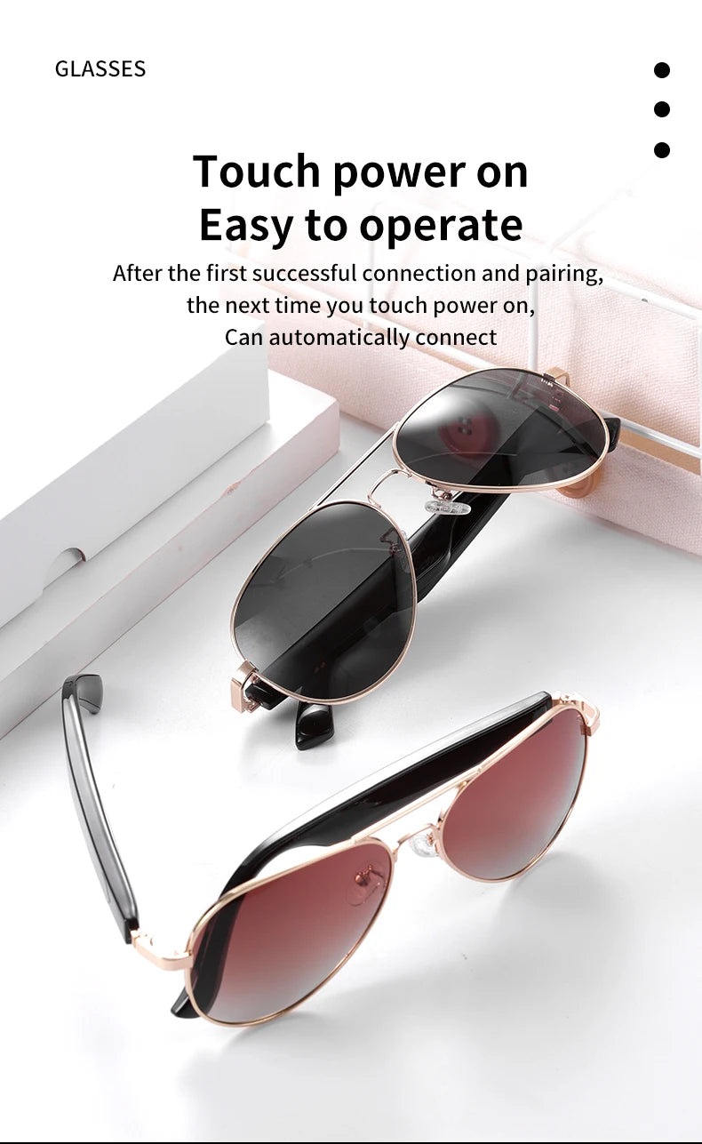 Smart Sunglasses Bluetooth glasses,Wireless HD UV Protective Lens Eyewear Waterproof Speaker,listen to songs, talk sunglasses