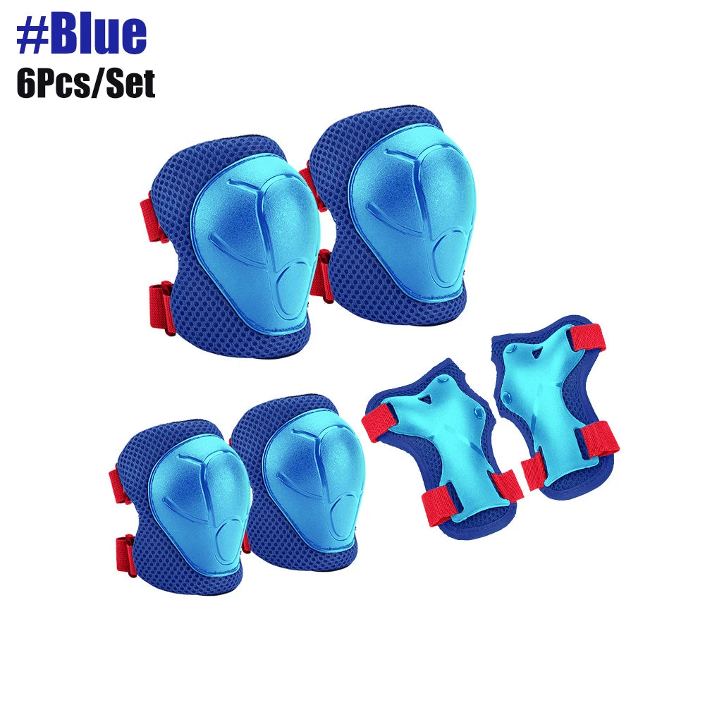 Kids Knee Pads Elbow Pads Age 3-7 Toddler Boys Girls, 6 In 1 Protective Gear Safety Set with Wrist Guard for Skating Cycling New