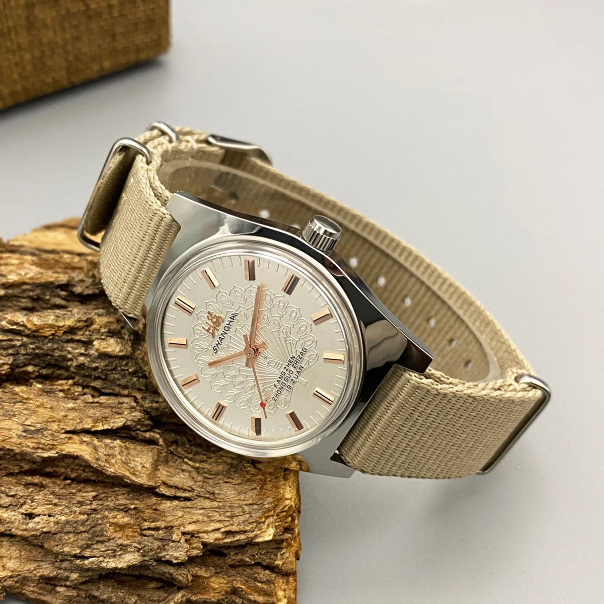 shanghai Mens 36MM Hand-Wind Mechanical Watch 7120 - Stainless Steel Waterproof Bauhaus Design Watch for Men Dropshipping