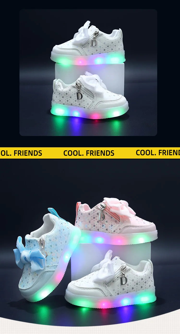 New Kids Shoes Autumn Retro Soft Girl Shoe Glowing Princess Delicate Child Shoes Casual Trend Versatile Designer Short Boot 2025