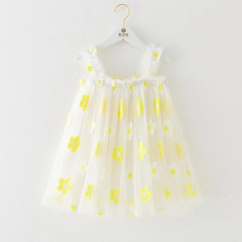 Flower Girls Dresses Children's Clothing Kids Clothes Summer Fairy Party Stage Show Dance Wear Cosplay Costumes Sling Casual