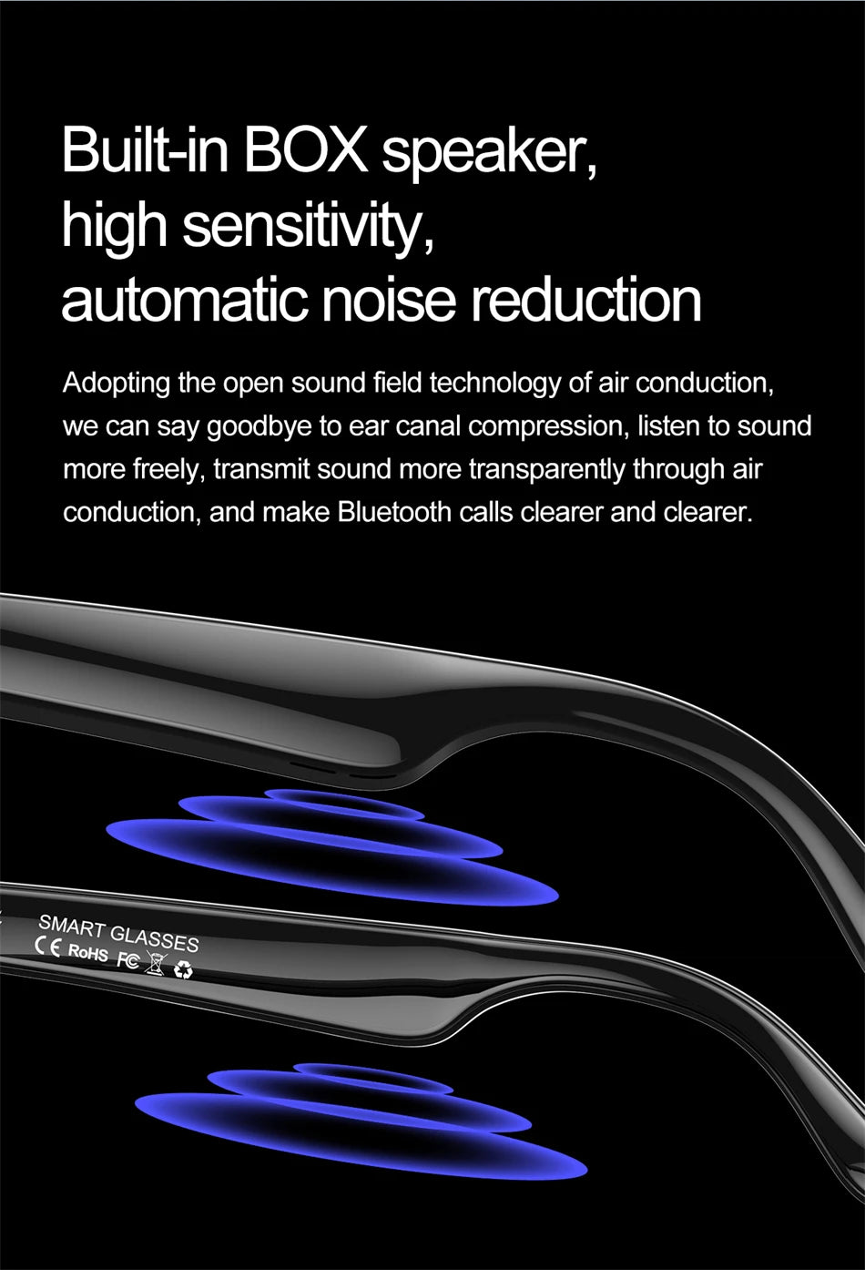 2025 New Smart Glasses Men 163 Online Language Al Intelligent Translation Anti-blue Lenses Wireless Call Voice Assistant Glasses