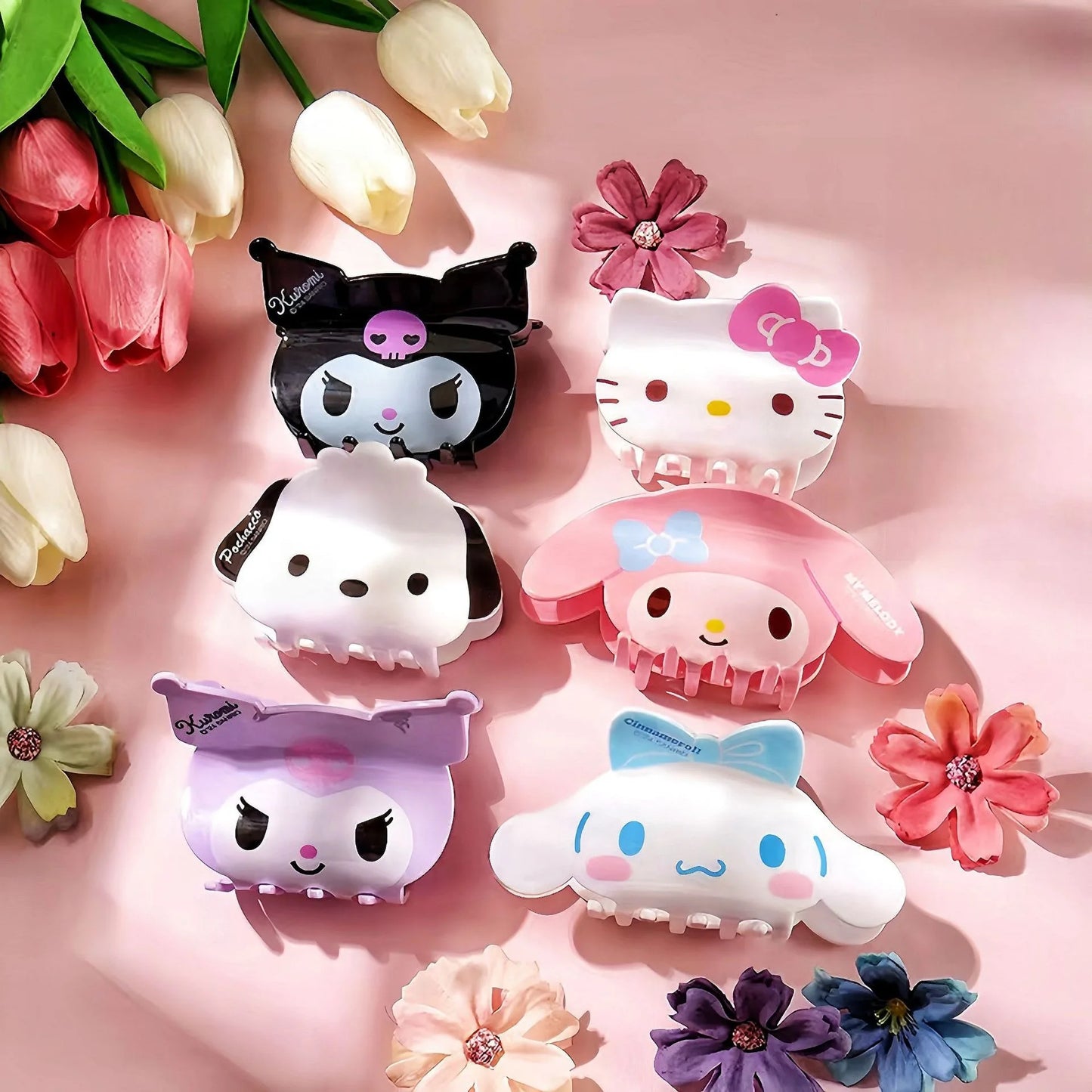 Sanrio Acrylic Hair Clips: Hello Kitty, Kuromi, Melody - Adorable Cartoon Hair Accessories