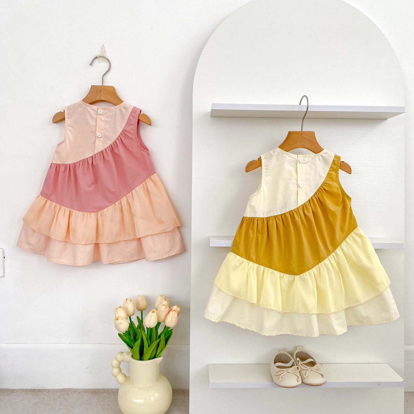 2025 Kids Clothes Summer Cotton Dress Baby Girls Clothes Cartoon Splicing Colors Dresses Children's Clothing Vestidos Cotton