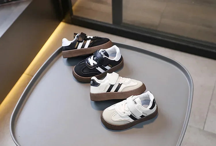 Kids Sneakers Lightweight Children's Shoes Spring Autumn Non-slip Sole Casual Shoes PU Leather Upper Boys Girl Sneakers 3 Color